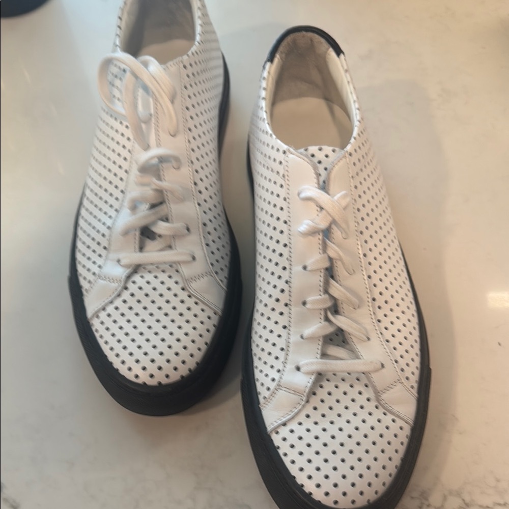 NWOTCommon Projects White and Black perforated  Sneakers Size 9